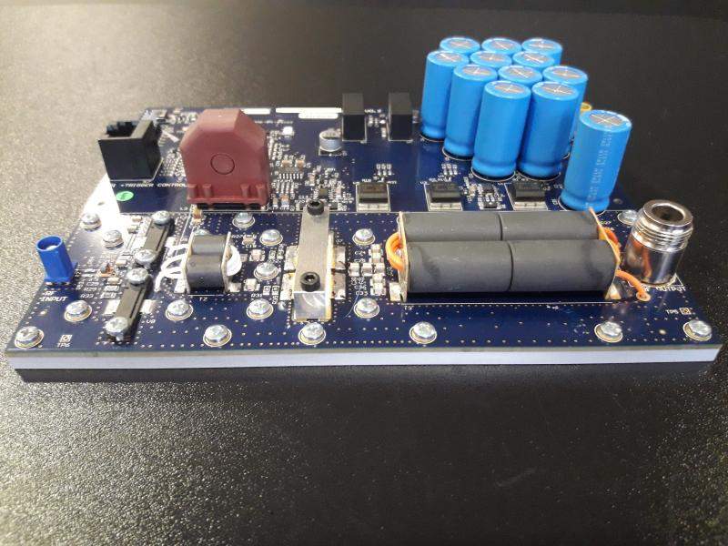 E-REON 1.2 kW HF/VHF amplifier assembly developed for a flow-meter application
