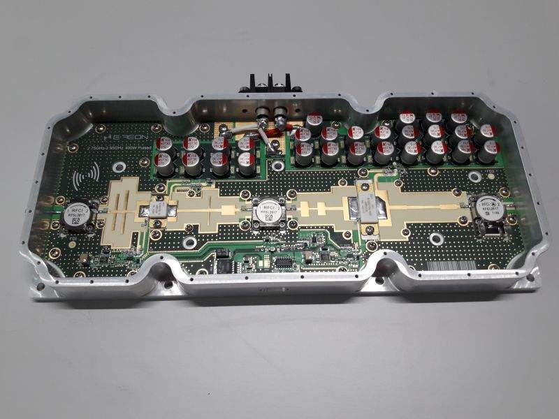 Open E-REON 400 W S-band power-amplifier module in its machined housing