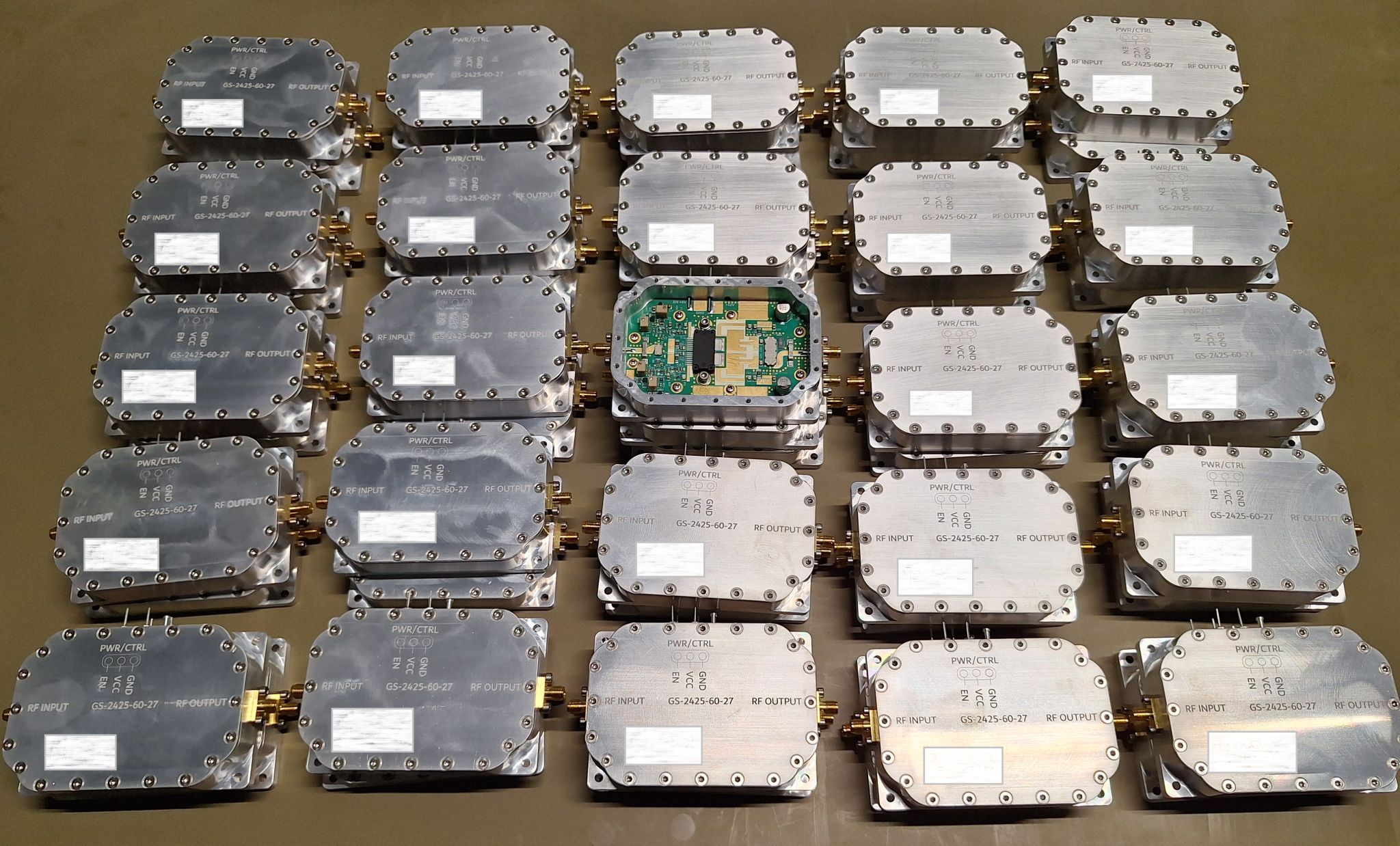 Production batch of compact E-REON 60 W broadband RF power amplifiers