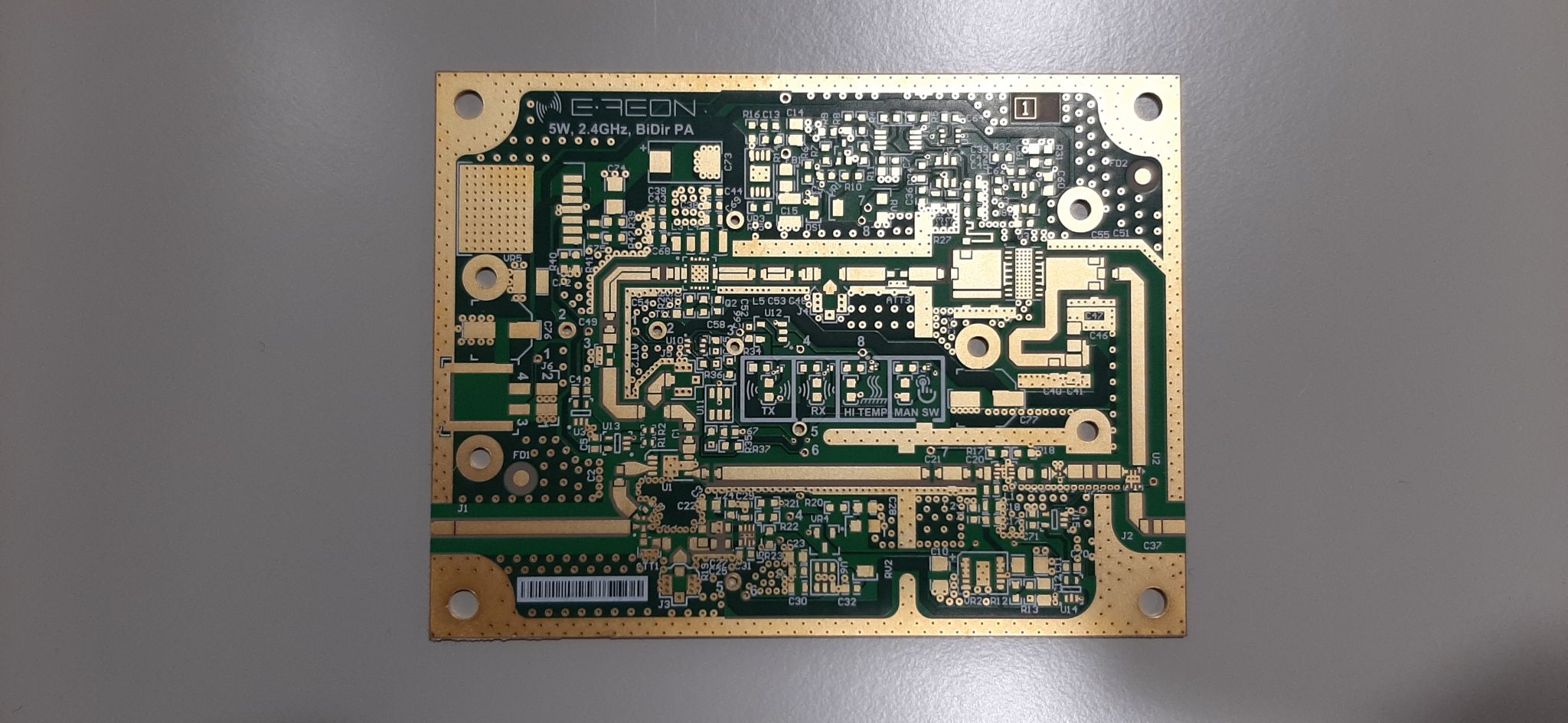 Manufactured bare PCB for the E-REON bidirectional power-amplifier platform